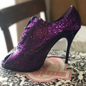 Purple tie up heels